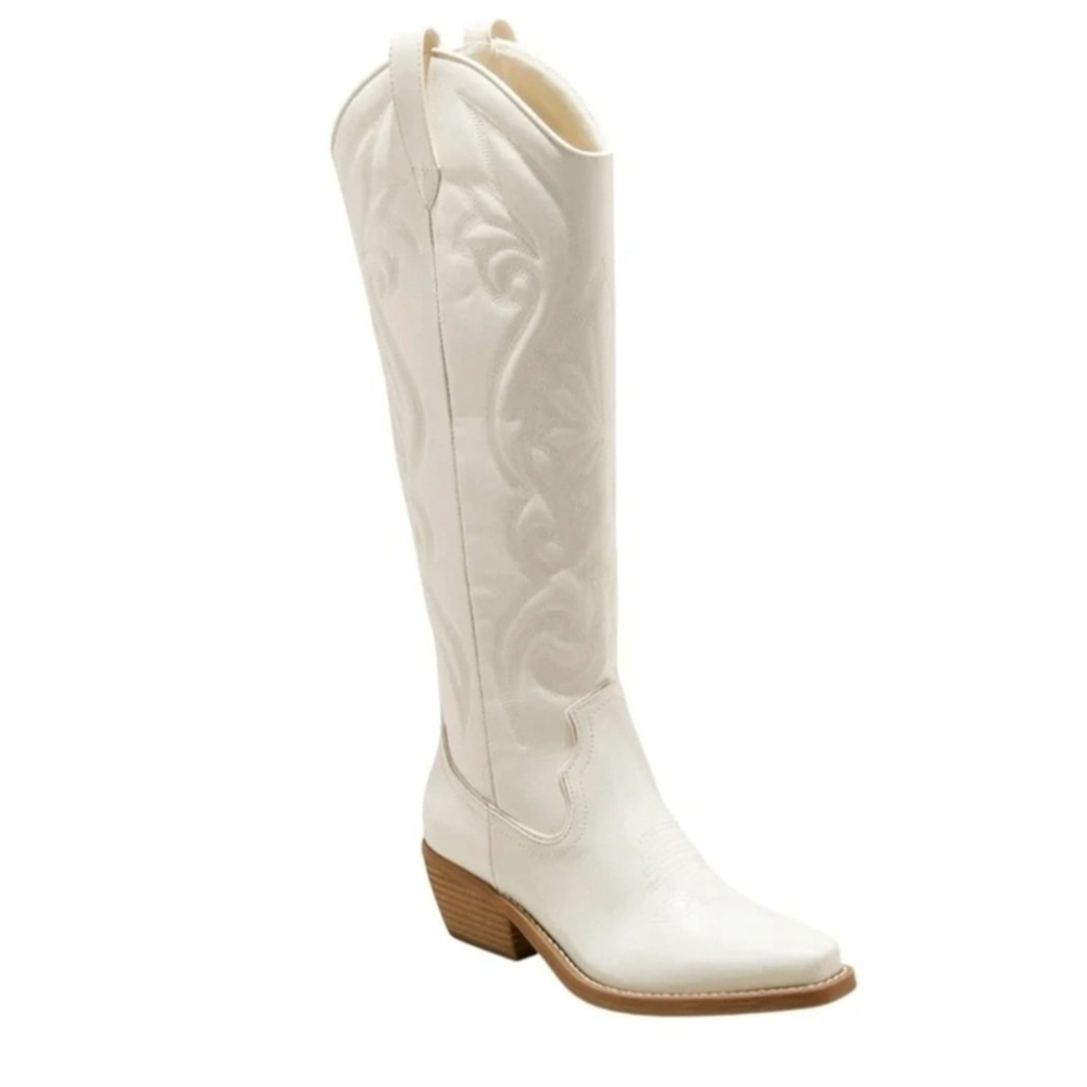 Wild Fable Womens Kenzi Western Boots with Memory Foam Insole Ivory Off White - Picture 11 of 12